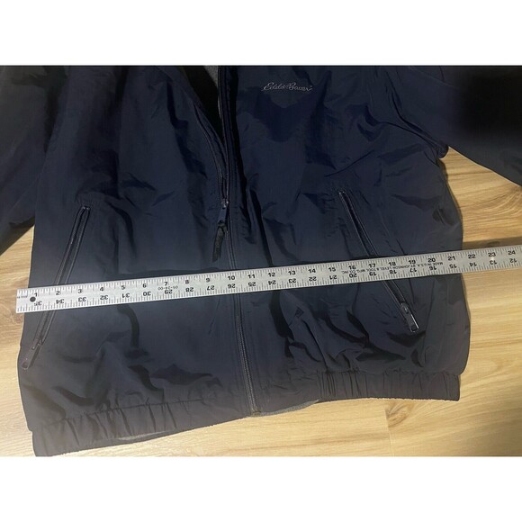 Eddie Bauer Men's Large Jacket Full Zip‎ Blue Nylon W/ Lining & Insulation - Picture 6 of 9